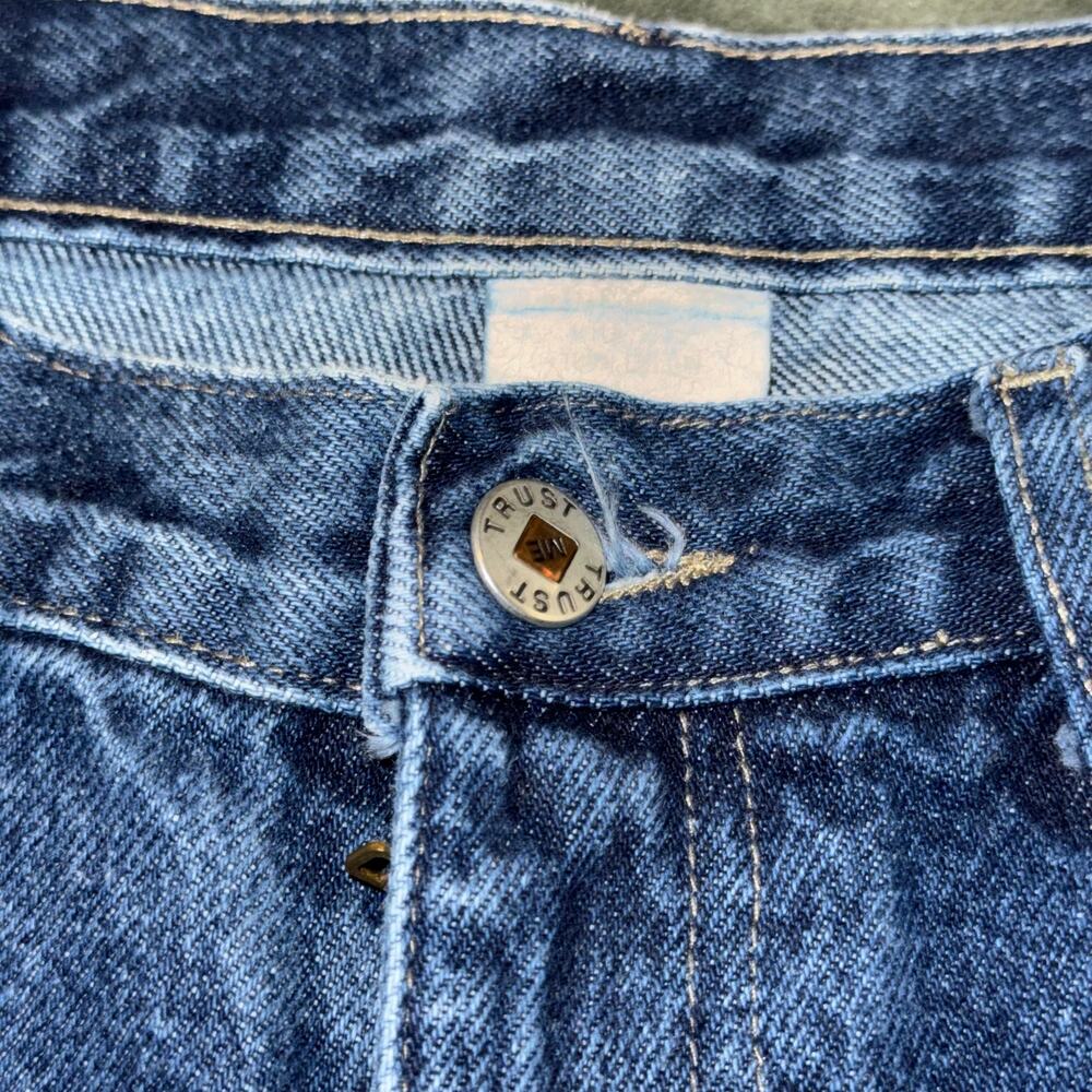 VTG Y2K Trust Me Jeans Butterfly Embroidery Sides Dark Denim Junior's Size 11 - Picture 7 of 10